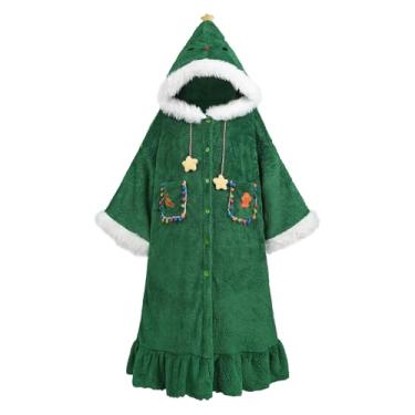 Imagem de LTAKK Blanket Hoodie Women Christmas Tree Wearable Hooded Blanket Oversized Robe Comfy One-Piece Pajamas with Pockets, Large