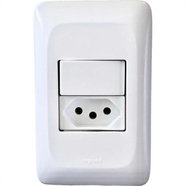 Imagem de Conjunto Pial Pop Modulo Com Placa 4X2 - 1 Paralelo+Tomada 2P+T. - 10A