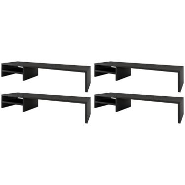 Imagem de Kit 04 Suportes Para Monitor Stand Home Office Lap 90 Cm L03 Preto - Lyam