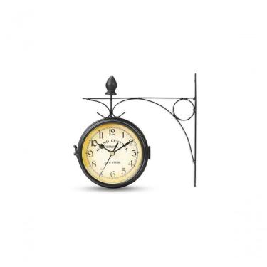 Imagem de Relógio Estação Dupla Face Retrô New York Decoração Preto