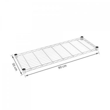 Imagem de Prateleira Aramada Maxime 90x35cm - Aço - Montagem Fácil - Maxime Util