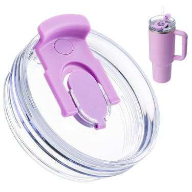 Imagem de Bluwing Tampa de copo de substituição para copos Stanley Quencher 2.0 e ProTour de 1,134 g, tampa de copo à prova de derramamento para copo Stanley (Roxo)