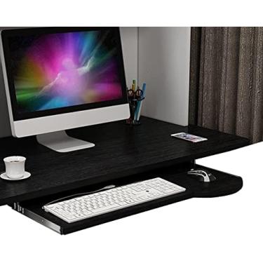 Imagem de Extensor De Mesa 4 Cores Bandeja De Teclado De Madeira Sob A Mesa Deslizante Puxe Para Fora A Prateleira Do Teclado Suporte Para Teclado E Mouses Gaveta Do Teclado Com Supor, Walnut, 70cm x 26cm