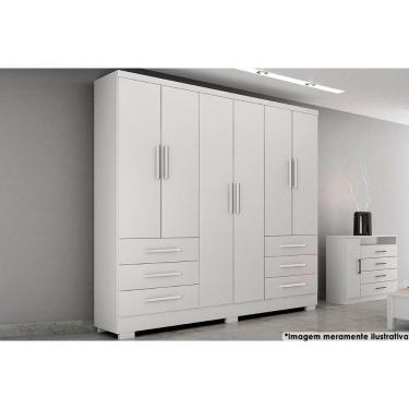 Imagem de Guarda Roupa Solteiro 6 Portas E 6 Gavetas C-pés Encant Branco - Novo Horizonte