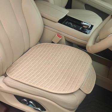 Imagem de HQRNYP Capas de assento de carro dianteiras, capas de assento de carro confortáveis, capas de almofada de assento inferior frontal, capas internas de carro acolchoadas universais, acessórios de carro