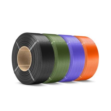 Imagem de SUNLU Refil de filamento PLA+ 1,75 mm 4 kg, refil PLA de filamento de impressora 3D, filamento PLA Plus sem carretel para carretéis reutilizáveis compatíveis com Bambu Lab, preto/laranja ensolarado