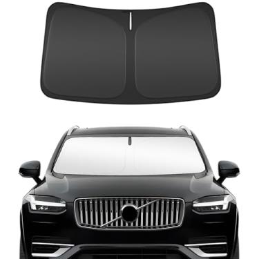 Imagem de Para-brisa para para-sol para Vo-lv-o XC90 2016-2025 Acessórios compatíveis - 4 camadas de ajuste personalizado dobrável protetor de pára-sol para janela frontal, bloqueia os raios UV mantém seu carro