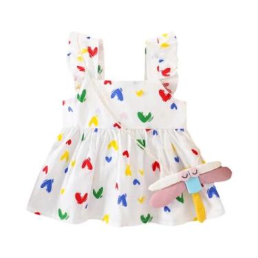 Imagem de Vestido Colorido De Libélula Para Meninas Bebê Vestido De Verão Fofo P