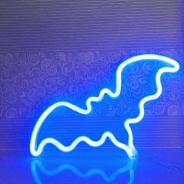 Imagem de YWBL-WH Sinais de Néon de Halloween Bat LED Neon Light, Bateria e Alimentado por USB, para Decoração de Casa, Festas, Presente Infantil (#1)