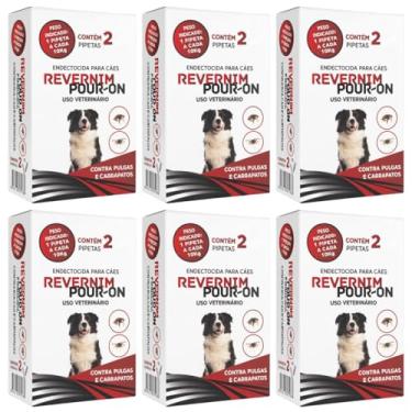 Imagem de Antipulgas e Carrapaticida Revernim - 12 pipetas Pour-On para Cães e Gatos Fipronil