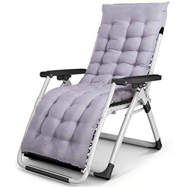Imagem de Espreguiçadeira de jardim, espreguiçadeira dobrável, espreguiçadeira de jardim com gravidade zero, espreguiçadeiras dobráveis com almofadas poltrona de praia reclinável ao ar livre (cor cinza), cinza