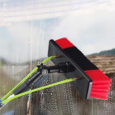Imagem de Escova de limpeza de janela, rodo de chuveiro com haste de extensão, equipamento de lavagem de janela telescópica com cabeça dobrável, ferramentas de limpeza de vidro, 5 m (7 m)
