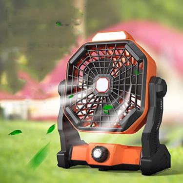 Imagem de KUYBTU Ventilador de barraca recarregável ao ar livre, ventilador de acampamento portátil, ventilador de chão silencioso, para casa, oficina, bateria de 7800 Mah, 25 cm