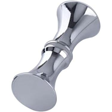 Imagem de Maçanetas de porta de celeiro, porta invisível chuveiro banheiro maçaneta preta, moldura de porta interior de madeira maçanetas de porta de vidro - prata