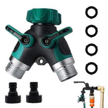 Imagem de Divisor Y de mangueira de jardim | Conector divisor Y bidirecional para jardim | Adaptador de válvula de corte de jardinagem para agricultura de irrigação de gramados, conectores adaptadores de