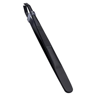 Imagem de Pinças de aço inoxidável para sobrancelhas, alicate oblíquo, puxar, pinça de sobrancelha, bigode, ferramentas de maquiagem, remoção de cabelo, clipe de sobrancelha (preto)