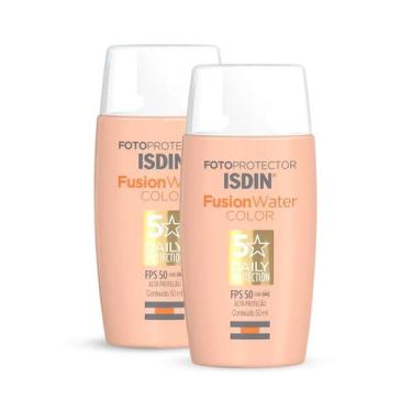 Imagem de Kit 2 Protetor Facial Isdin Fusion Water Cor Média 50ml Cada