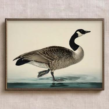 Imagem de Pôster vintage de arte de parede de pássaros aquáticos, casa de fazenda, arte de ganso, pintura rústica, animal de fazenda, imagem de pato retrô, vintage, imagem de ganso rústico, imagens de animais