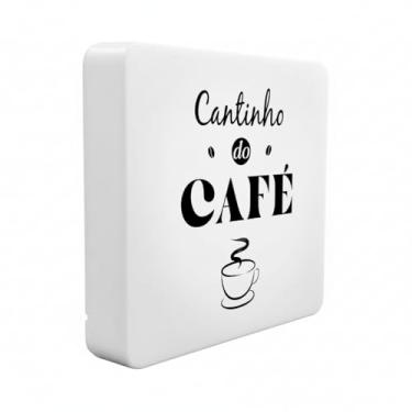 Imagem de Luminária Box Slim Cantinho do Café USB, LED 5W, 20x18x5 cm, Bivolt, Polietileno, Luz Difusa