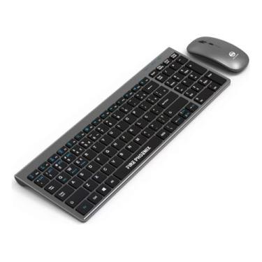 Imagem de Teclado E Mouse Bluetooth Sem Fio 2.4g Recarregável Bk-8078 (Grafite)