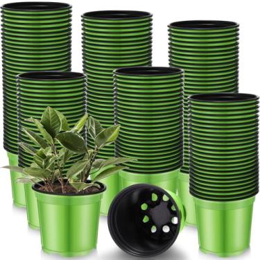 Imagem de Havawish 150 peças vasos de plástico para berçário de 10 cm, vasos iniciais de mudas com orifícios de drenagem, engrossar, plantadores de flores, sementes, começando em ambientes internos e externos