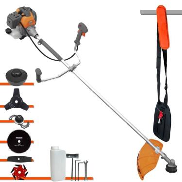 Imagem de Roçadeira Cortador de Grama Tekna RL520P À Gasolina 2T 52cc 2HP 6 Opções de Corte Com Facas 2 Pontas, 3 Pontas, 6 Pontas, 80 Dentes e Trimmer