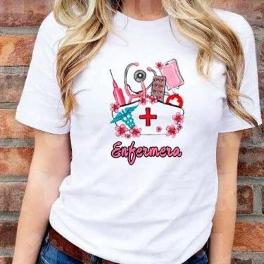 Imagem de Camisa Camiseta Blusa T-Shirt Estampada com frases estampa Enfermeira 