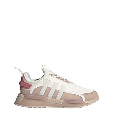 Imagem de Adidas NMD V3 Tênis feminino casual com cadarço, branco, Branco/quartzo Wonder, 38