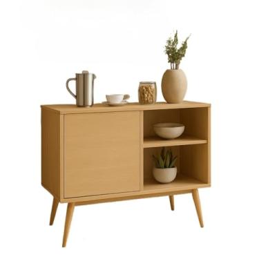 Imagem de Bar Vintage De Aparador De Sala De Jantar Com ArmáRio Para Vinhos(BEGEAHIA)