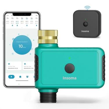 Imagem de Insoma Temporizador De Água Inteligente Com Hub Wifi Para Irrigação Externa, Controlador De Sistema De Irrigação Automática Para Gramado, Jardim E Cuidados Com O Quintal Entrada De Latão Verde E Saí