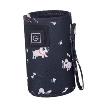 Imagem de Dynwave Bolsa Aquecedora de Mamadeira Portátil com Isolamento Térmico e Conexão USB para Alimentação Noturna em Viagens, Cachorro Preto