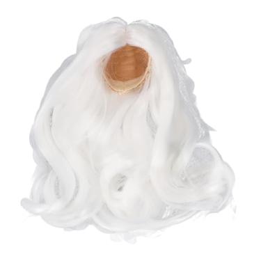 Imagem de Peruca de boneca de juntas esféricas, seda macia, longo, cacheado, substituição de cabelo, estilo fácil, toque confortável para bonecas 1/6 bjd, aparência natural, cor vibrante (Lua Branca)