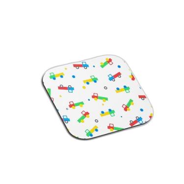 Imagem de Porta Copos Com Ilustração Personalizada Brinquedos Caminhão Coloridos Vermelhos - Tamanho 10x10 cm