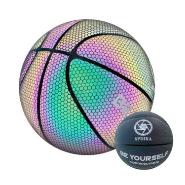 Imagem de Bola de basquete holográfica reflexiva brilhante luminosa couro para interior Presentes meninos meninas homens mulheres