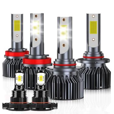 Imagem de ENJOYAKOM Adequado para Chevy Colorado 2015 2016 2017 2018 2019 2020 Kit de lâmpadas de farol de neblina 6500K branco com combinação de lâmpadas de feixe de aplicação dupla de resfriamento, instalação