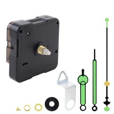 Imagem de MovFlax Kit de mecanismo de relógio silencioso de quartzo com comprimento de eixo de 13 mm (1/2 polegada) com um conjunto de ponteiros brilhantes de 3,5 polegadas para bricolagem/reparo, comprimento