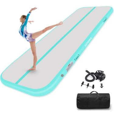 Imagem de Estgora Tapete de ginástica, tapete de ginástica, pista inflável de queda de 6 m, 5 m, 4 m, 3 m para crianças, uso doméstico, academia, líder de torcida com bomba elétrica