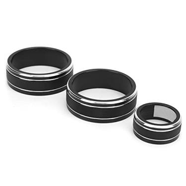 Imagem de aqxreight 3 Peças de Ar Condicionado do Carro Interior do Controlador de Clima Tampa Botão Preto para Fit 2021 Demanda Aparência Atende Atualização Visual Poderia Botão Tampa 2021 para Interruptor