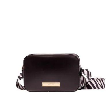 Imagem de Bolsa Feminina Petite Jolie Tiracolo Pequena Zebrada Preto-Feminino
