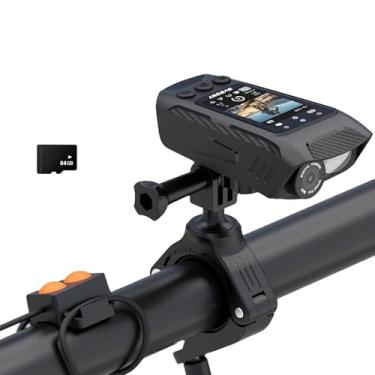 Imagem de SVBONY Câmera de ciclismo SVGo C1 4K 30FPS, gravador de vídeo para bicicleta WiFi de 20 MP, GPS integrado, estabilização EIS, luz LED, buzina elétrica, para ciclismo de estrada, vologging (com cartão