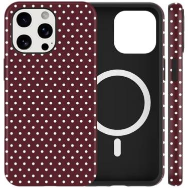 Imagem de Cinysnt Capa de telefone fofa de bolinhas para iPhone 11 Pro Max capa magnética de 6,5 polegadas, compatível com Magsafe, estampa estética moderna design feminino capa de proteção à prova de choque