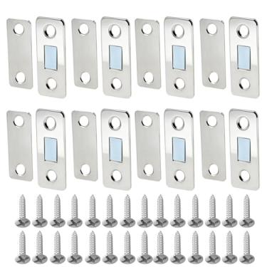 Imagem de KAKUPPA Pacote com 8 travas magnéticas, ímãs de armário ultrafinos para fechamento e trava de gaveta, fechaduras magnéticas adesivas para armários de cozinha, armário de porta e móveis