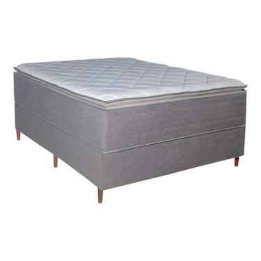 Imagem de Colchão Casal Molas Ensacadas Vision + Base 138x188x71 Bom Pastor, Gra