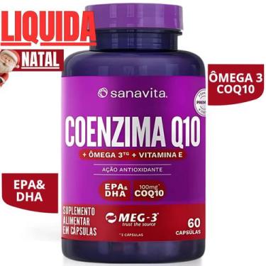 Imagem de Coenzima Q10 100mg + Ômega 3 TG EPA DHA + Vitamina E - SANAVITA - 60 C