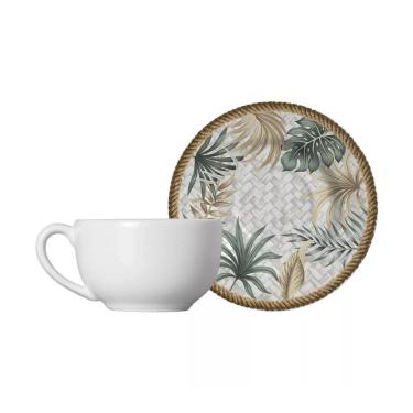 Imagem de Jogo 8 Xícaras Chá Branca Com Pires Eudora Plus Alleanza 1ª