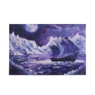 Imagem de Quebra-cabeça de madeira e papel com 1000 peças de gelo e lua na paisagem com bolsa de armazenamento, quebra-cabeças engraçados para adultos