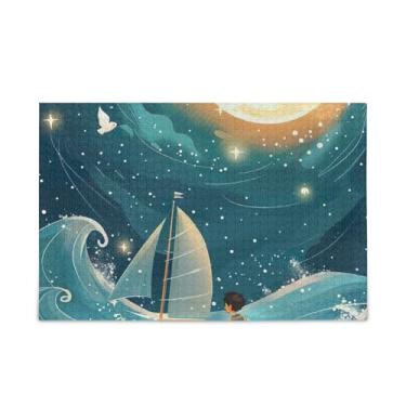 Imagem de Quebra-cabeças de barco de 1000 peças, composto de papel e madeira, quebra-cabeças masculinos com suporte de letras