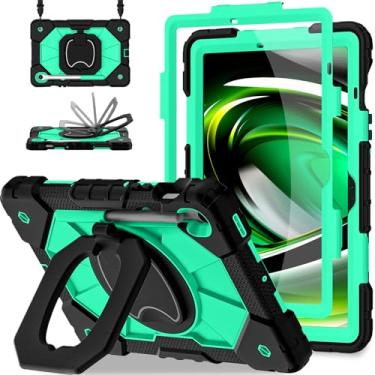 Imagem de Scnioy Capa para Samsung Galaxy Tab S10 Lite/S10 FE/S9 FE 10,9 polegadas e Galaxy Tab S9 11 polegadas, capa robusta para tablet Samsung S10 FE com suporte para caneta, suporte giratório 360, alça de