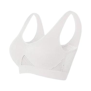 Imagem de Top De Ginástica Feminino S-6XL Com Almofada E Recortes, Sem Fio, Para