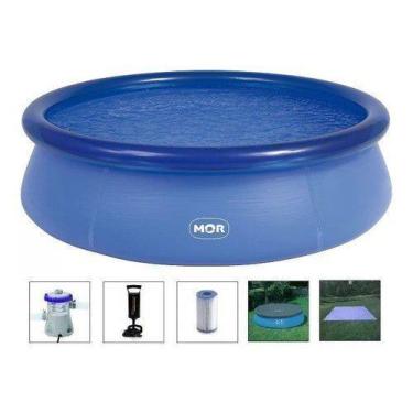Imagem de Piscina Mor 2400 Litros Inflável com Bomba Filtro 110v Bomba de Inflar